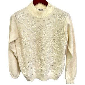 Vintage Alfred Dunner Beaded Sweater Size S
